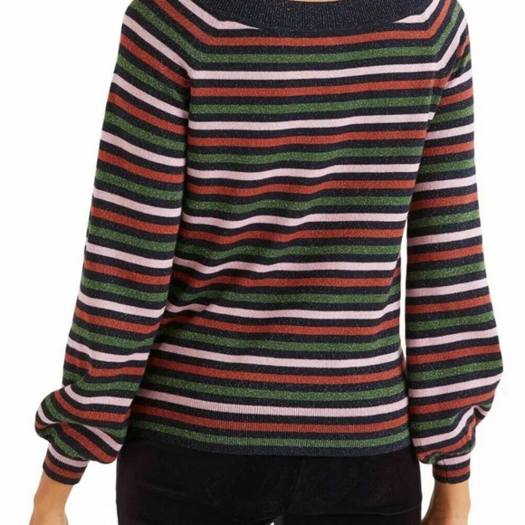 NWT Boden Women's Pull Over Sweater Size 10 Striped Wool blend - Picture 2 of 2